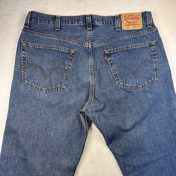 Levi’s 505 Mens Regular Fit Straight Leg Jeans W38 L30 -Measures 38x27-Western - Picture 5 of 11